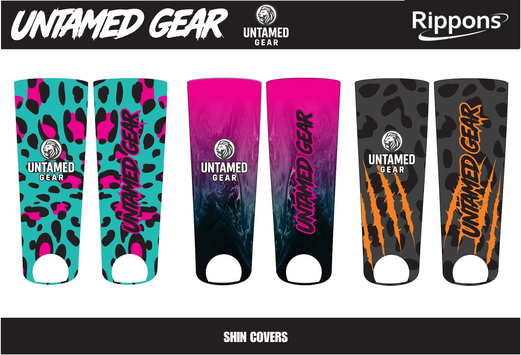 A cad illustration of shin guard covers for hockey, branded