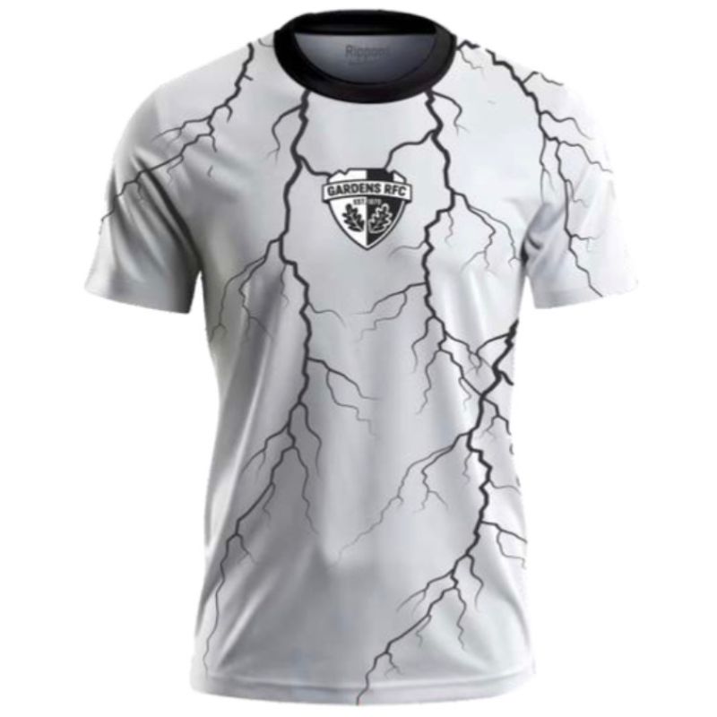 Rugby jersey in white with lightening bolt print